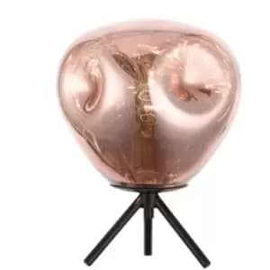 Image of Impex Nina 1 Light Table Lamp Copper Black