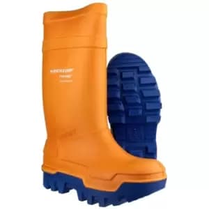 Image of Dunlop C662343 Purofort Thermo + Full Safety Wellington / Mens Boots / Safety Wellingtons (11 UK) (Orange)