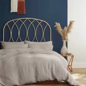 Image of Caspian Waffle Texture 100% Cotton Duvet Cover Set, Stone, Single - Pineapple Elephant
