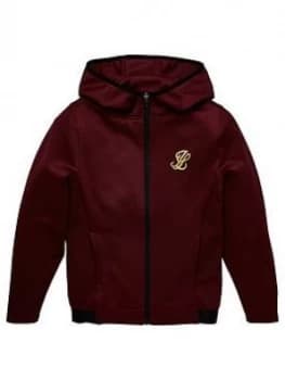 Image of Illusive London Boys Agility Zip Through Hoodie - Burgundy, Size 9-10 Years