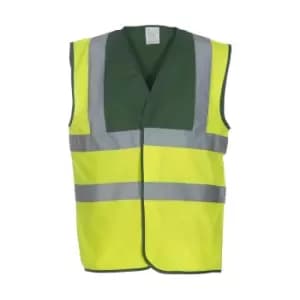 Image of Yoko Adults Unisex Two Tone Class 1 Reflective Jacket (3XL) (Hi Vis Yellow/Green)