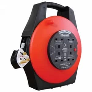 Image of Infapower X813 4 Socket 13 Amp 15 Metre Enclosed Drum