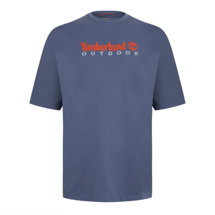 Image of Timberland Timberland Uv-Protection Logo Short Sleeve Tee - Grey Grey S