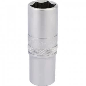 Image of Draper 1/2" Drive Satin Finish Deep Hexagon Socket Metric 1/2" 20mm