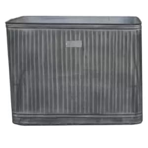 Image of Ivyline Outdoor Hampton Rectangular Galvanised Metal Planter H:38 x W:50 Cm
