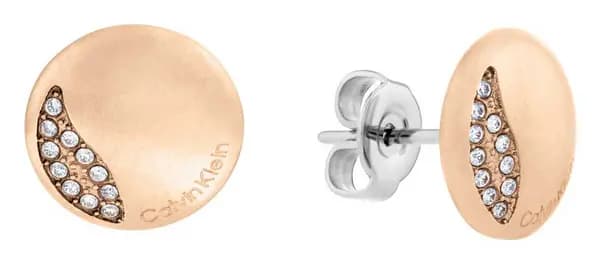 Image of Calvin Klein 35000139 Ladies Rose Gold Tone Crystal Set Stud Jewellery
