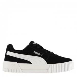 Image of Puma Carina Suede Childrens Trainers - Black/White