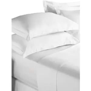 Image of Paoletti Cotton Fitted Sheet (Double) (White) - White