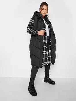 Image of Yours Chevron Longline Gilet - Black, Size 18, Women