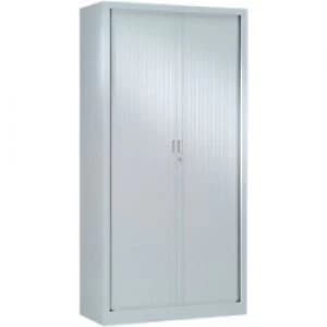 Image of Pierre Henry Tambour Cupboard Lockable with 4 Shelves Steel Generic 1000 x 430 x 1980mm Grey