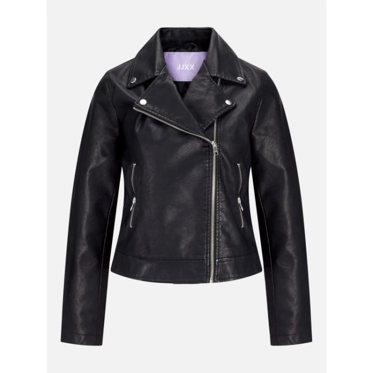 Image of JJXX Gail Faux Leather Biker Jacket Ladies Black female 8 (XS)