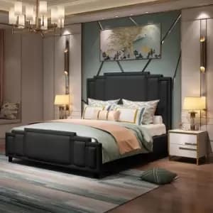 Image of Elixa Bed Super King Plush Velvet Black