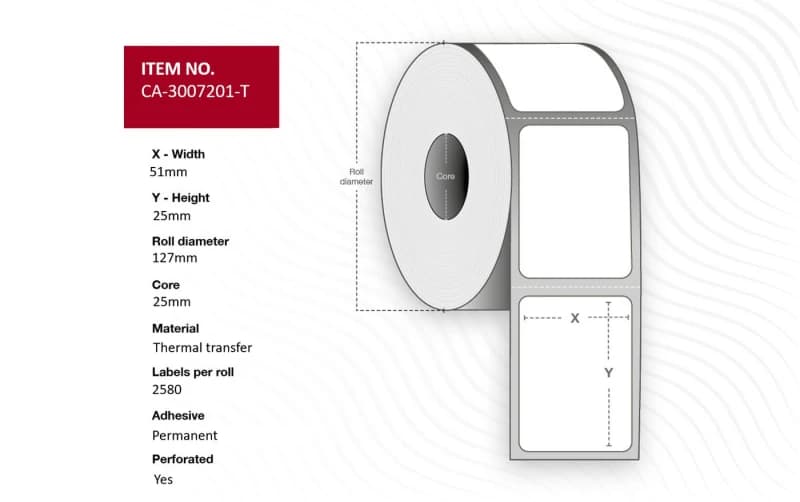 Image of CAPTURE Lel 51 x 25mm. Core 25mm.