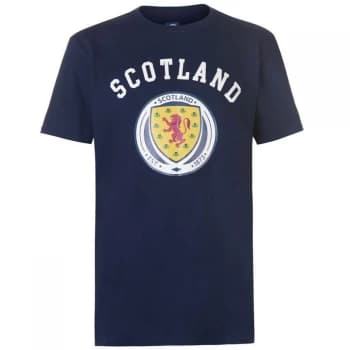 Image of Source Lab Scotland Crest T Shirt Mens - Navy