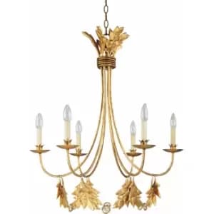 Image of Loops - 6 Bulb Chandelier Hanging Pendant LIght Gilded Gold LED E14 60W Bulb