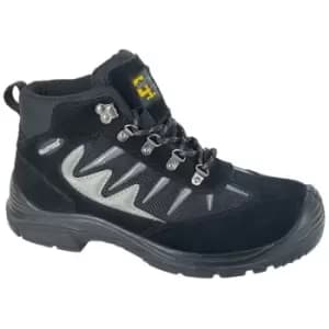 Image of Grafters Mens Real Suede Safety Boots (11 UK) (Black) - Black