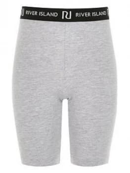 Image of River Island RI Waistband Cycling Shorts Grey Size 9-10 Years Girls