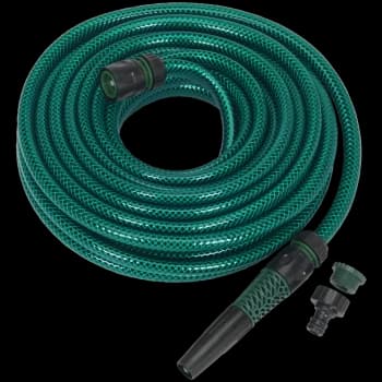 Image of Sealey Garden Hose Pipe with Fittings 1/2" / 12.5mm 15m Green