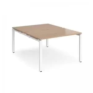 Image of Adapt back to back desks 1200mm x 1600mm - white frame and beech top