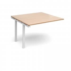 Image of Adapt II Boardroom Table Add On Unit 1200mm x 1200mm - White Frame be