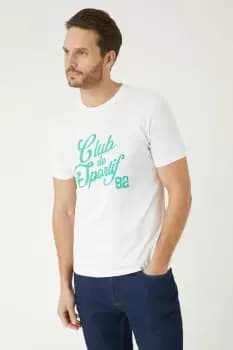 Image of White Short Sleeve Club De Sportif Print T-Shirt