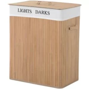 Image of HOMCOM Laundry Hamper Large 100L Double Washing Clothes Basket