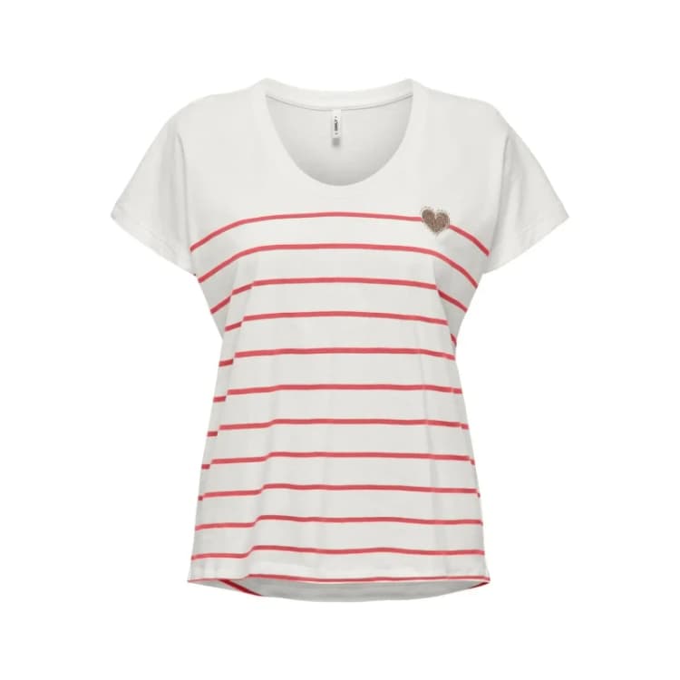 Image of Only Womens T-Shirt Only Emily Life Blanc Female S 15318967-4510074