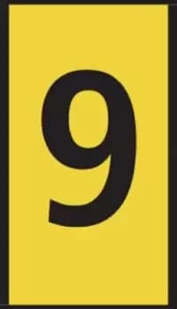 Image of HellermannTyton WIC0 Cable Markers, Pre-printed "9", Yellow, 2 2.8mm Dia. Range