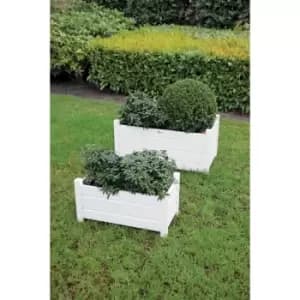 Image of Fallen Fruits Set of 2 Cream Rectangular Planters