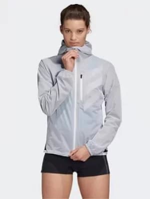 Image of adidas Terrex Agravic Rain Jacket, White, Size L, Women