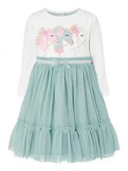 Image of Monsoon Baby Girls Unicorn Disco Dress - Teal, Size 0-3 Months