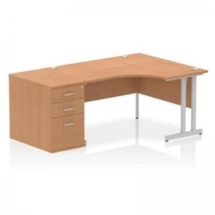 Image of Dynamic Office Solutions Impulse 1400mm Cantilever Right Crescent Desk Workstation I004278