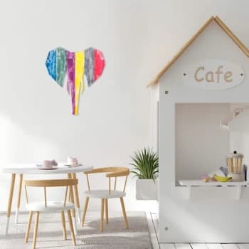 Image of Elephant - Multicolor Multicolor Decorative Wooden Wall Accessory