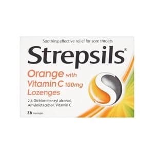 Image of Strepsils Orange + Vitamin C Lozenges 36s