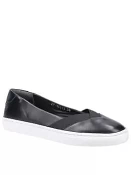 Image of Hush Puppies Tiffany Slip On Plimsoll - Black, Size 3, Women