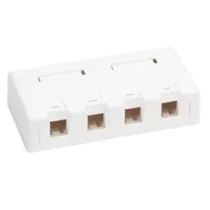 Image of Tripp Lite N082-004-WH Surface-Mount Box for Keystone Jacks - 4...