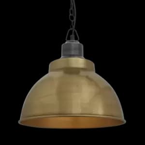 Image of Industville Brooklyn Dome Pendant - 13" - Brass Dome Pewter Chain / Pewter Chain