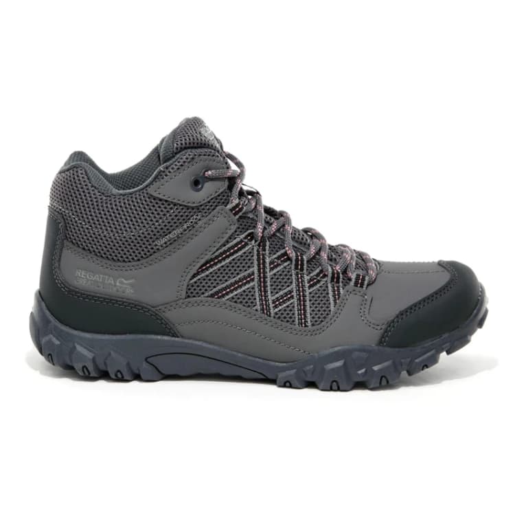 Image of Regatta Boys Edgepoint Mid Polyester Walking Boots UK Size 1 (EU 33) Granite/BraApri RKF622-HAE-1