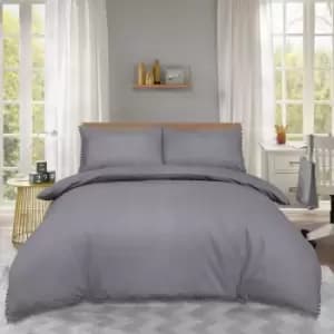 Image of Sandringham Duvet Set - Charcoal - Double - TJ Hughes