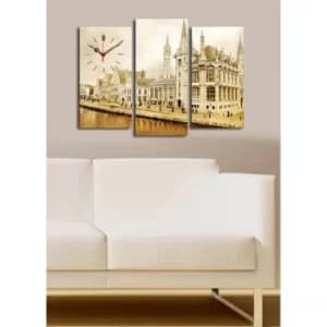 Image of 3PATCS-15 Multicolor Decorative Canvas Wall Clock (3 Pieces)