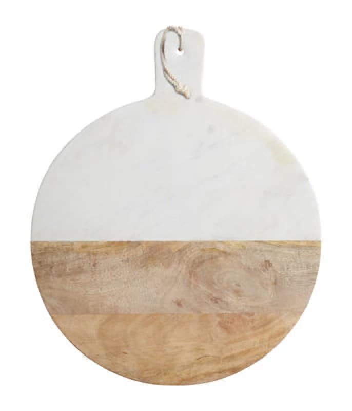 Image of Masterclass Gourmet Prep & Serve Wood & Marble Paddle Board White