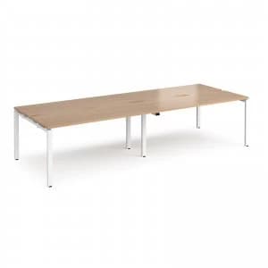 Image of Adapt II Double Back to Back Desk s 3200mm x 1200mm - White Frame beec