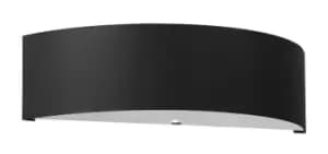 Image of Skala Flush Wall Lights Semi Circle Black 2x E27