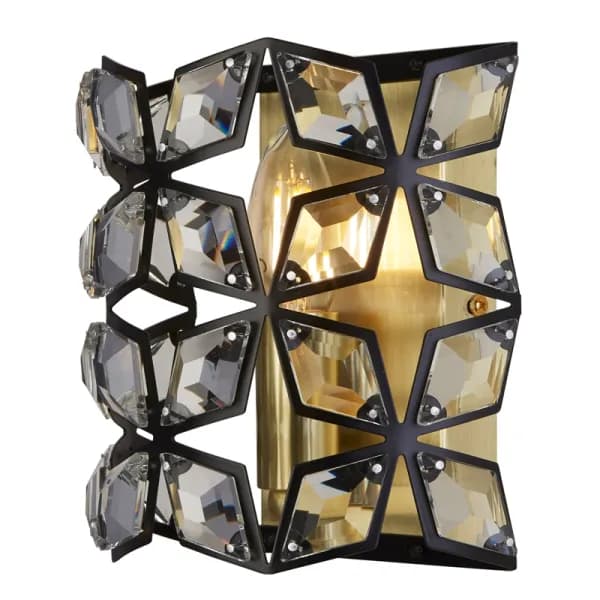 Image of Searchlight Iris Flush Wall Light - Satin Brass