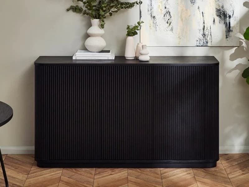 Image of Julian Bowen Louis Black Ash 3 Door Sideboard