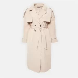 Image of Missguided Plus Size Longline Trench Coat - Nude