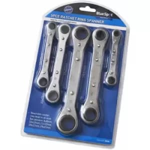 Image of 5 Piece Metric Ratchet Ring Spanner Set (6-21MM)