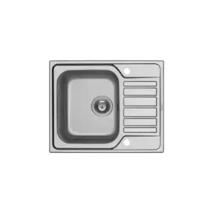Image of 1 Bowl Chrome Stainless Steel Kitchen Sink with Reversible Drainer - Taylor & Moore