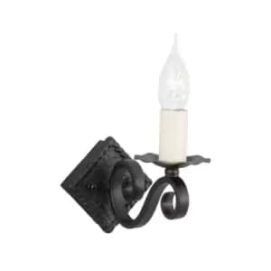 Image of Wall Light Wrought Iron Craftsman Hand Made Medieval Black LED E14 60W