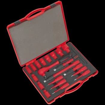 Image of Sealey 20 Piece 1/2" Drive VDE Insulated Socket Set Metric 1/2"